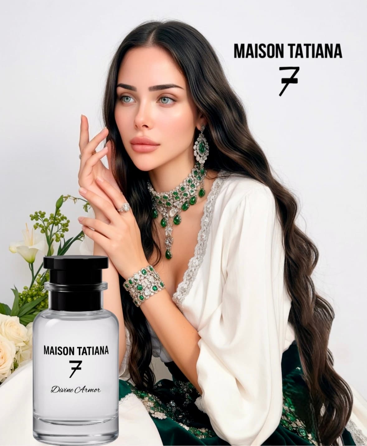 Perfume bottle with a model